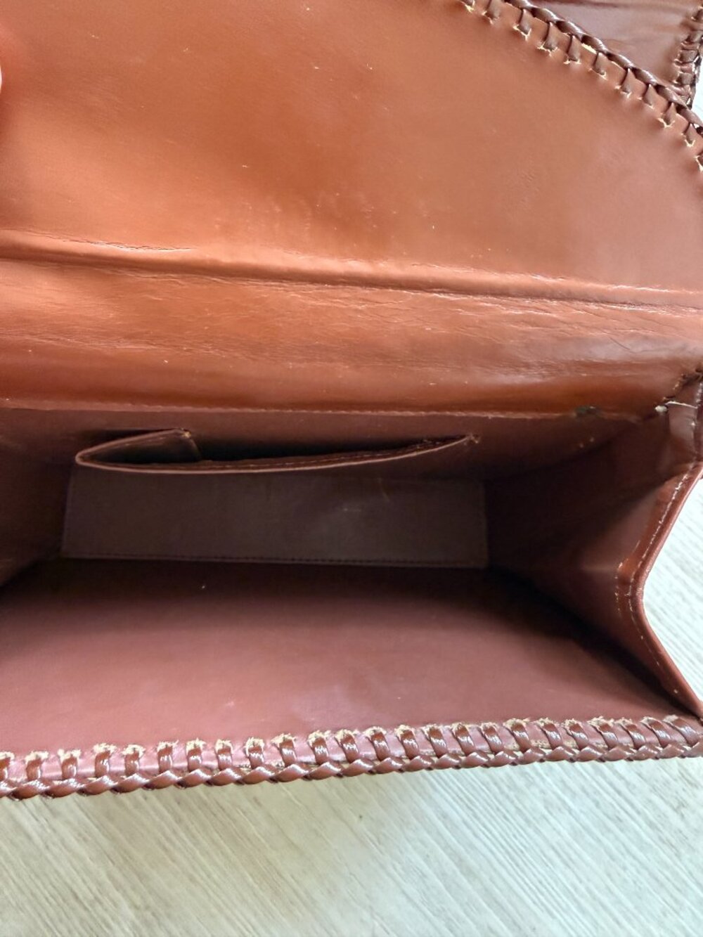 Vintage Real Alligator Handbag Brown Leather Shoulder Bag 40s 50s - Picture 11 of 15